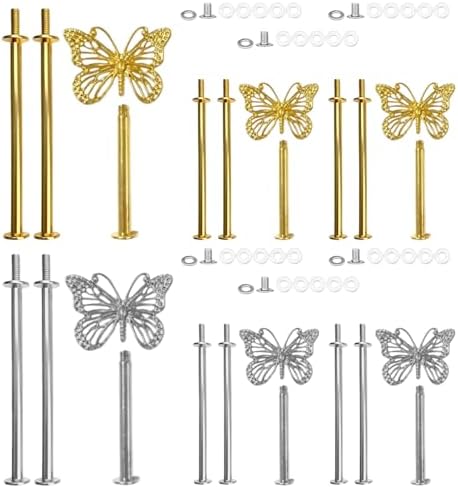 3 Sets 3-Tier Cupcake Stand Hardware Fittings, Zinc Alloy Cake Plate Stands Handle Fittings, Metal Cake Stand