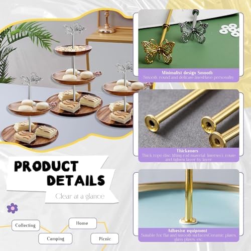 3 Sets 3-Tier Cupcake Stand Hardware Fittings, Zinc Alloy Cake Plate Stands Handle Fittings, Metal Cake Stand, alternate view