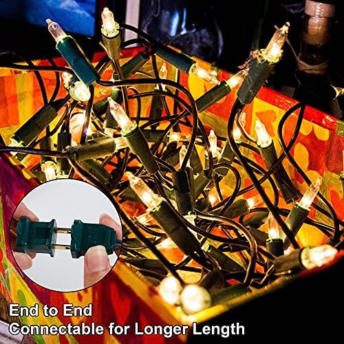 3 Sets Christmas Lights, 150 Count 33 FT Each Mini String Lights, Clear Green Wire Fairy Light, 120V UL, alternate view 5
