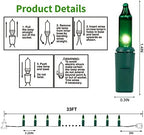 3 Sets Christmas Lights, 150 Count 33 FT Each Mini String Lights, Green Wire Fairy Lights, 120V UL Certified, alternate view