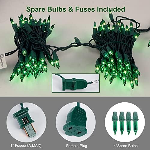 3 Sets Christmas Lights, 150 Count 33 FT Each Mini String Lights, Green Wire Fairy Lights, 120V UL Certified, alternate view
