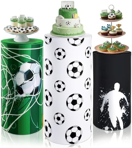 3 Sets Spandex Cylinder Stand Covers Cake Pedestal Cover Dessert Table Gift Display Round Cylinder Stand Covers