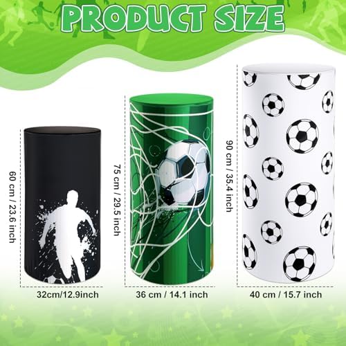 3 Sets Spandex Cylinder Stand Covers Cake Pedestal Cover Dessert Table Gift Display Round Cylinder Stand Covers, alternate