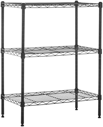3-Shelf Adjustable Heavy Duty Steel Wire Rack Storage Shelving Organizer with Storage Space, Versatility and