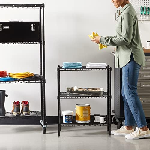 3-Shelf Adjustable Heavy Duty Steel Wire Rack Storage Shelving Organizer with Storage Space, Versatility and, alternate view