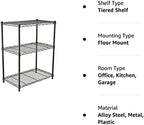 3-Shelf Adjustable Heavy Duty Steel Wire Rack Storage Shelving Organizer with Storage Space, Versatility and, alternate view