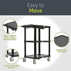 3-Shelf Mobile Utility Cart with 3 Outlets and 8' Cord, Heavy-Duty Service Cart for Offices and Warehouses with, alternate
