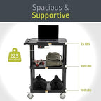 3-Shelf Mobile Utility Cart with 3 Outlets and 8' Cord, Heavy-Duty Service Cart for Offices and Warehouses with, alternate