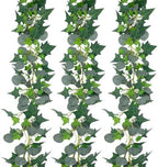 3 Strands Artificial Ivy Vines, Fake Ivy with Eucalyptus Garland