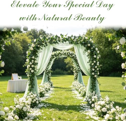 3 Strands Artificial Ivy Vines, Fake Ivy with Eucalyptus Garland, alternate view 6