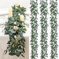3 Strands Artificial Vines Kit, 78" Silk Eucalyptus Ivy Garland Green Leaves Natural Odorless, Fake Greenery