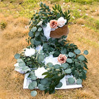 3 Strands Artificial Vines Kit, 78" Silk Eucalyptus Ivy Garland Green Leaves Natural Odorless, Fake Greenery, alternate view