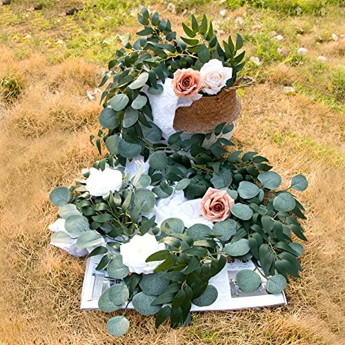 3 Strands Artificial Vines Kit, 78" Silk Eucalyptus Ivy Garland Green Leaves Natural Odorless, Fake Greenery, alternate view