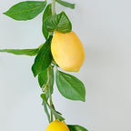 3 Strands Lemon Artificial Vines, 71" Lemon Silk Vine Garland with Green Leaves, Fake Hanging Plants Greenery, alternate view