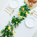 3 Strands Lemon Artificial Vines, 71" Lemon Silk Vine Garland with Green Leaves, Fake Hanging Plants Greenery, alternate view