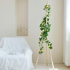 3 Strands Lemon Artificial Vines, 71" Lemon Silk Vine Garland with Green Leaves, Fake Hanging Plants Greenery, alternate view