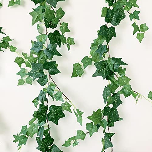 3 Strands Odorless Artificial Ivy Vines Kit, 71" Silk Ivy Garland with Green Leaves, Fake Hanging Plants