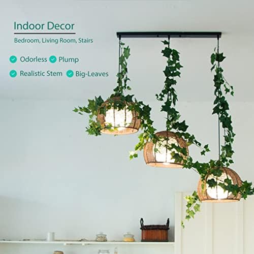 3 Strands Odorless Artificial Ivy Vines Kit, 71" Silk Ivy Garland with Green Leaves, Fake Hanging Plants, alternate view 4