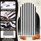 3 Striped Arch Backdrop Covers Spandex Stretch, Black and White, alternate view 3
