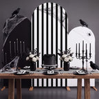 3 Striped Arch Backdrop Covers Spandex Stretch, Black and White, alternate view 5