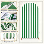 3 Striped Arch Backdrop Covers Spandex Stretch, Green in Green, alternate view 2
