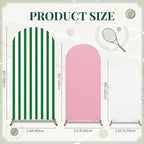 3 Striped Arch Backdrop Covers Spandex Stretch, Green in Green, alternate view 4