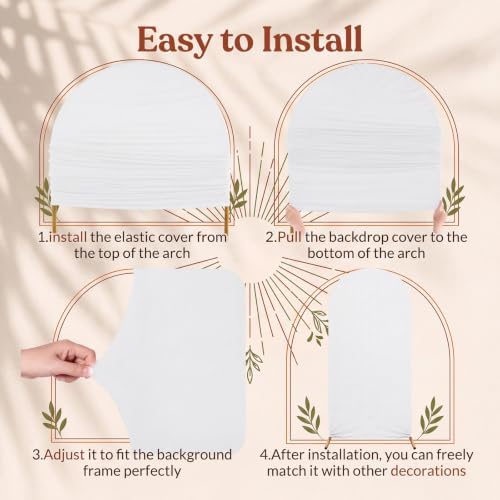 3 Striped Arch Backdrop Covers Spandex Stretch, Orange, alternate view 2