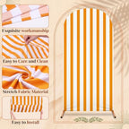 3 Striped Arch Backdrop Covers Spandex Stretch, Orange, alternate view 3