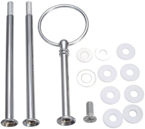 3 Tier 13" Cake Stand Fruit Heavy Plate Handle Fittings Round Hardware Rod Stand Holder in Silver