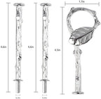 3 Tier 14" Heavy Metal Cake Stand Holder Fruit Plate Stand Fitting Hardware Rod with Stylus (Sliver_Leaves) in, alternate