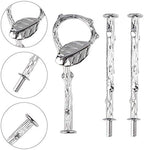 3 Tier 14" Heavy Metal Cake Stand Holder Fruit Plate Stand Fitting Hardware Rod with Stylus (Sliver_Leaves) in, alternate