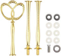 3 Tier 14" Heavy Metal Cake Stand Holder Fruit Plate Stand Fitting Hardware Rod with Stylus (Gold_New_Crown) in