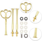 3 Tier 14" Heavy Metal Cake Stand Holder Fruit Plate Stand Fitting Hardware Rod with Stylus (Gold_New_Crown) in, alternate