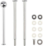 3 Tier 14" Heavy Metal Cake Stand Holder Fruit Plate Stand Fitting Hardware Rod with Stylus (Silver_Round Bead)
