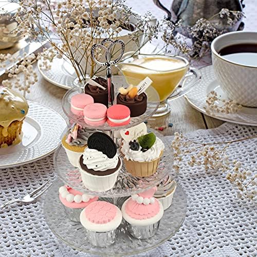 3 Tier 14" Heavy Metal Cake Stand Holder Fruit Plate Stand Fitting Hardware Rod(Silver_New_Crown) in Silver-new, alternate
