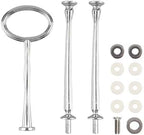3 Tier 14" Heavy Metal Cake Stand Holder Fruit Plate Stand Fitting Hardware Rod with Stylus (Silver_Oval) in