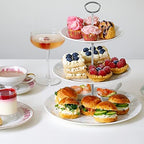 3 Tier 14" Heavy Metal Cake Stand Holder Fruit Plate Stand Fitting Hardware Rod with Stylus (Silver_Oval) in, alternate view