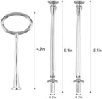 3 Tier 14" Heavy Metal Cake Stand Holder Fruit Plate Stand Fitting Hardware Rod with Stylus (Silver_Oval) in, alternate view