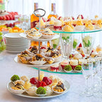 3 Tier 14" Heavy Metal Cake Stand Holder Fruit Plate Stand Fitting Hardware Rod with Stylus (Silver_Oval) in, alternate view