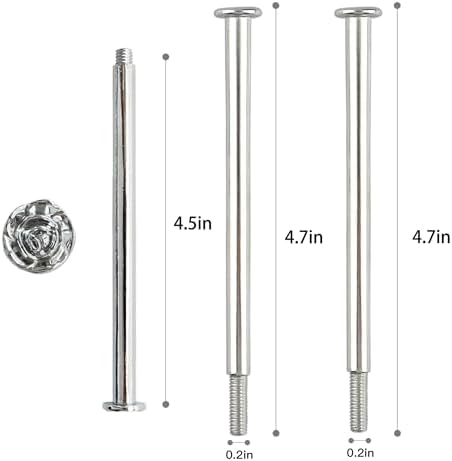 3 Tier 14" Heavy Metal Cake Stand Holder Fruit Plate Stand Fitting Hardware Rod (Silver_Rose) in Silver, alternate view 3
