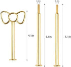 3 Tier 14" Heavy Metal Cake Stand Holder Fruit Plate Stand Fitting Hardware Rod (Golden_Bow) in Golden_bow, alternate view 3
