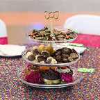 3 Tier 14" Heavy Metal Cake Stand Holder Fruit Plate Stand Fitting Hardware Rod (Golden_Bow) in Golden_bow, alternate view 5