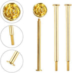 3 Tier 14" Heavy Metal Cake Stand Holder Fruit Plate Stand Fitting Hardware Rod (Golden_Rose) in Golden, alternate view 4