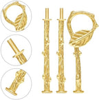 3 Tier 14" Heavy Metal Cake Stand Holder Fruit Plate Stand Fitting Hardware Rod (Golden_Leaves) in Golden-Leaves, alternate
