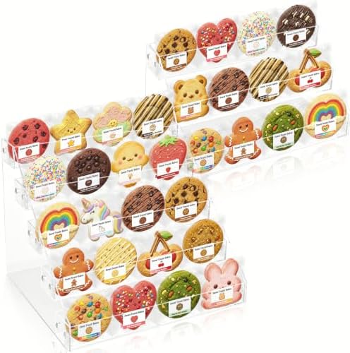 3-Tier & 5-Tier Acrylic Cookie Display Stand Set for Bakers Vendors in Clear