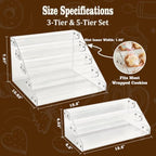3-Tier & 5-Tier Acrylic Cookie Display Stand Set for Bakers Vendors in Clear, alternate view 3