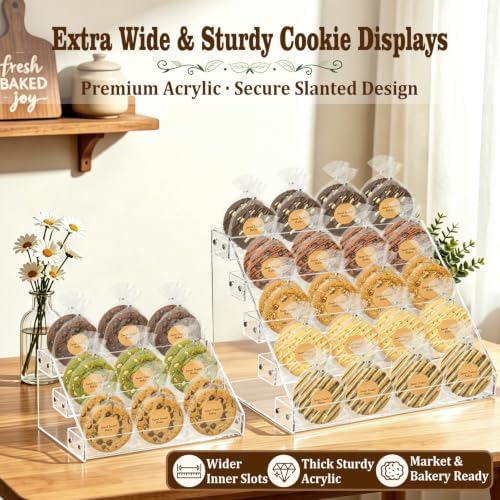 3-Tier & 5-Tier Acrylic Cookie Display Stand Set for Bakers Vendors in Clear, alternate view 4