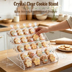 3-Tier & 5-Tier Acrylic Cookie Display Stand Set for Bakers Vendors in Clear, alternate view 5