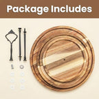 3-Tier Acacia Wood Cupcake Stand, Large Rustic Dessert Display Tower in Natural Wood, alternate view 6