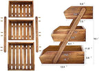 3-Tier Acacia Wood Fruit Basket for Kitchen, Self-assembly in Acacia Wood, alternate view 3